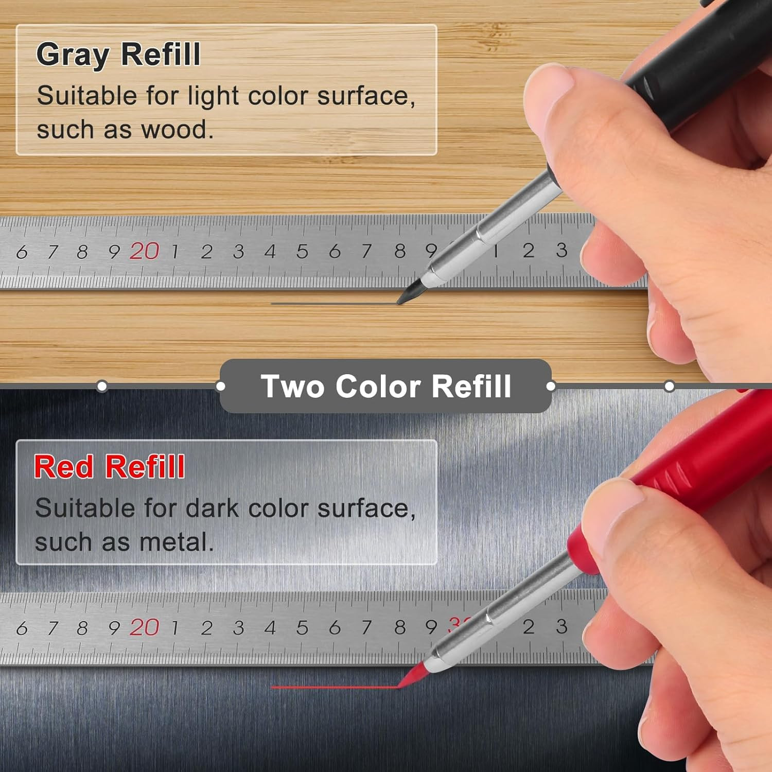 2 Pack Carpenter Pencils Mechanical Pencils with 12 Refills, Construction Pen…