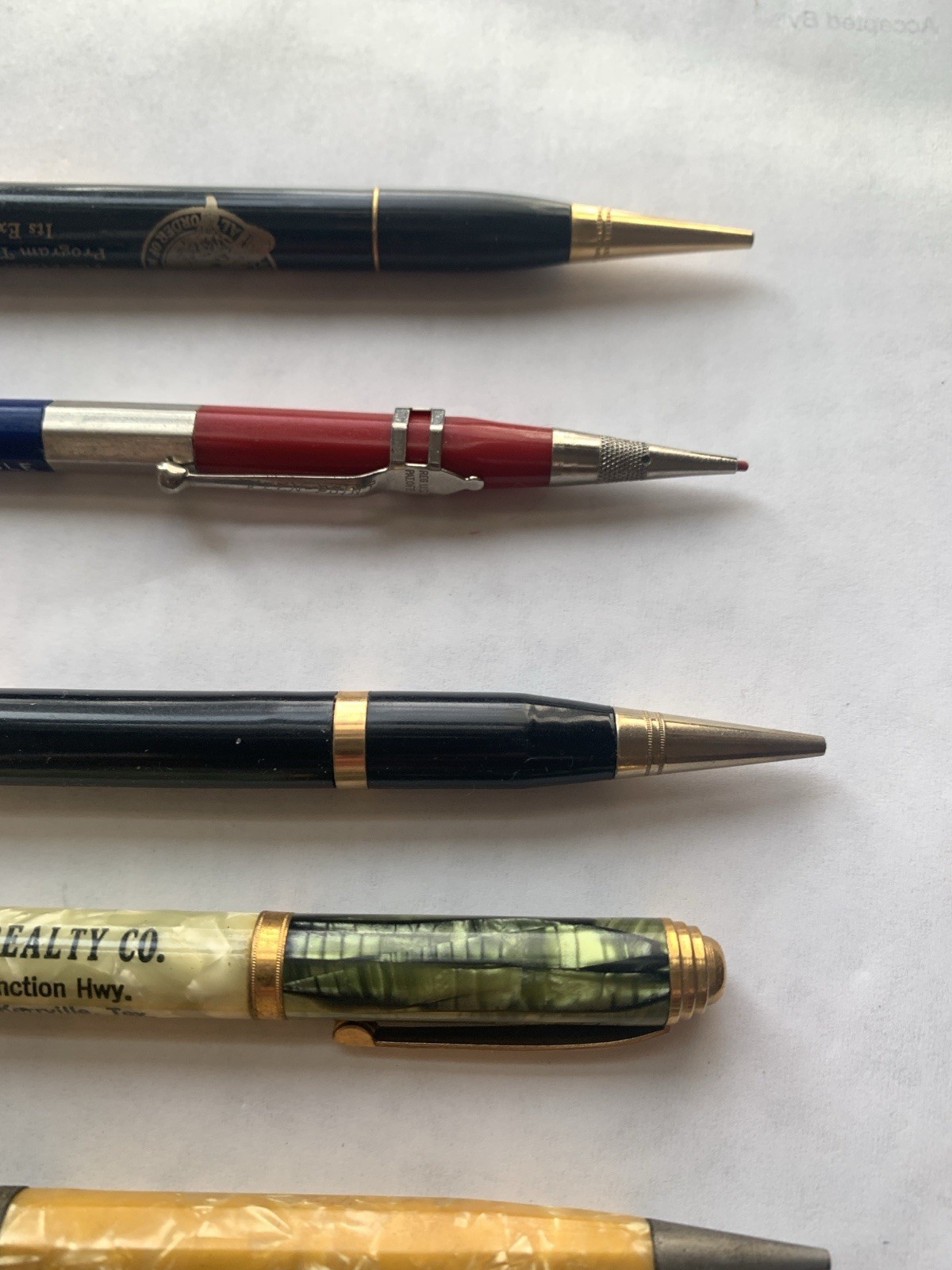 6 Lot Vintage Advertising Celluloid Mechanical Pencils RediPoint Wings Skinner