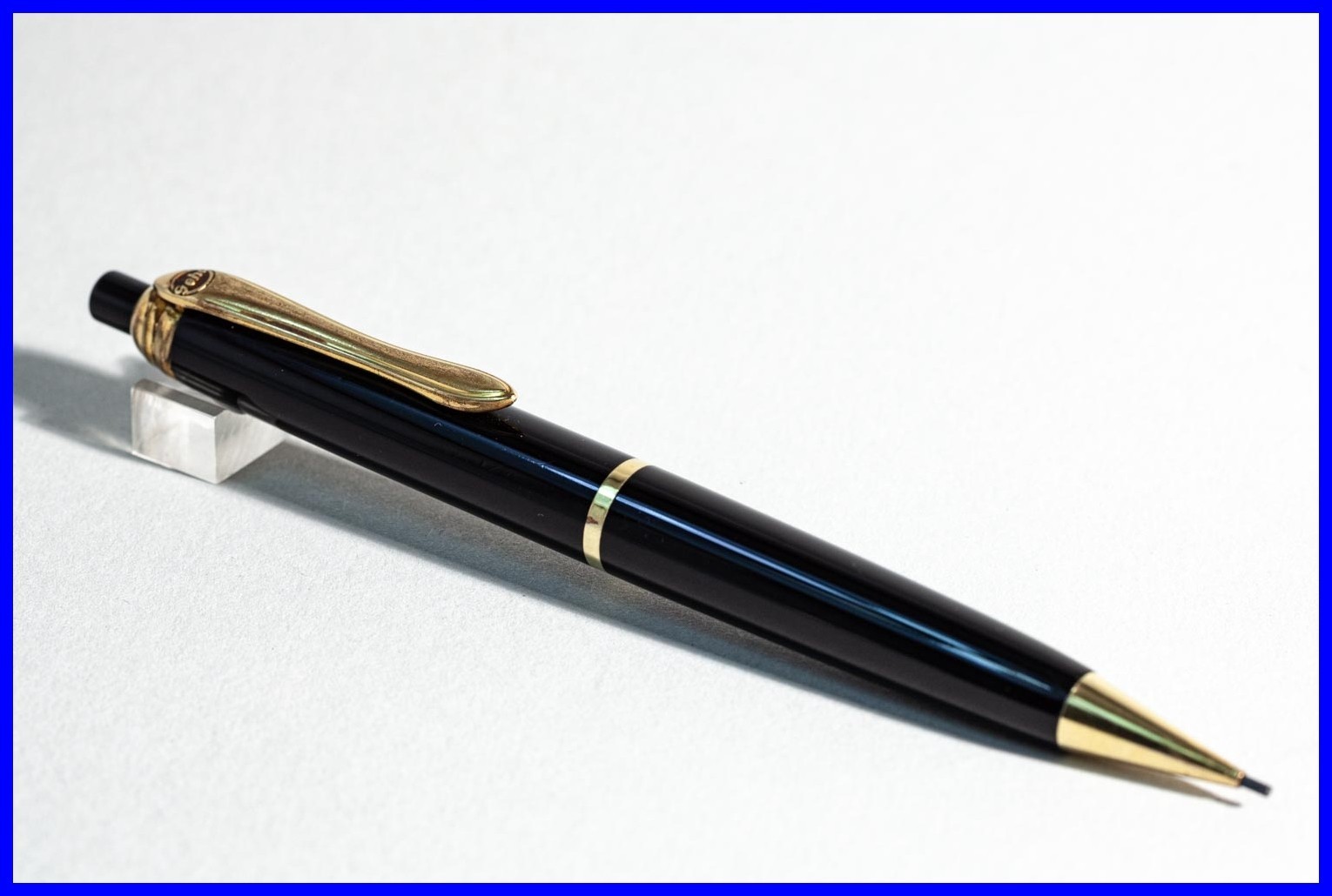 1960s GEHA N° 830 Pencil With 3 Clip Ring In Black & Gold For 1.18mm Leads