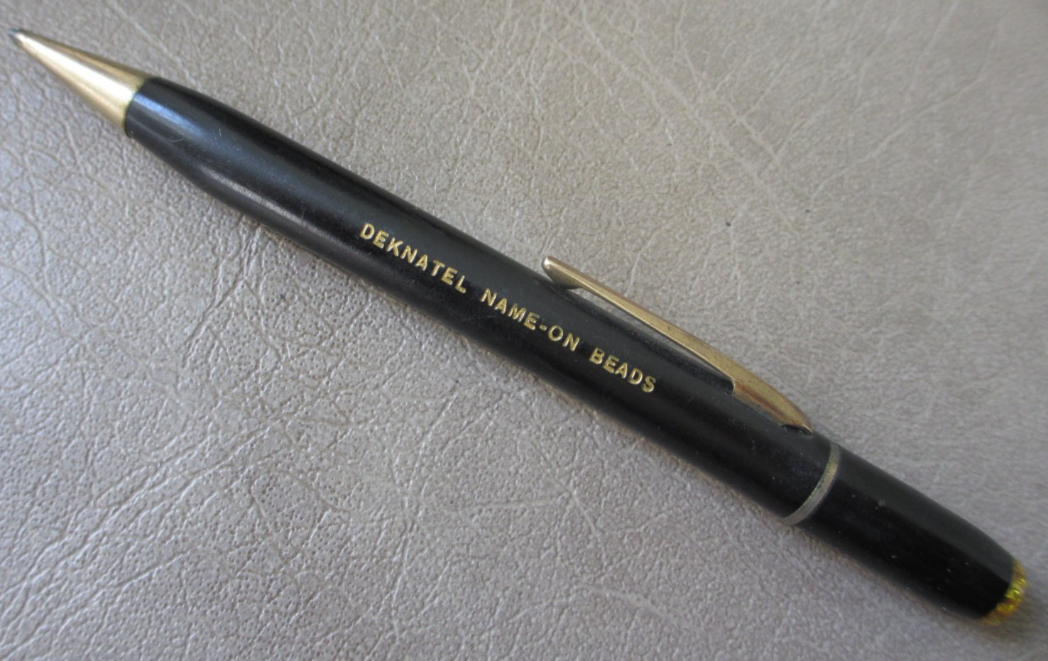 Vintage c1925 Deknatel Name-On Beads Original Baby ID Necklace Mechanical Pencil