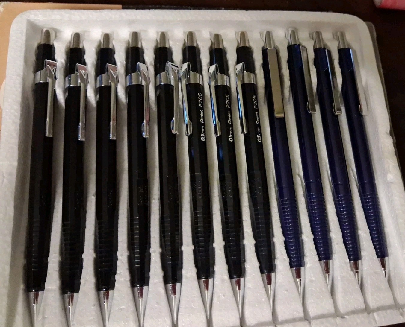 Pentel P205 0.5mm Black Mechanical Pencil -Vintage Japan X 12 Pencils New