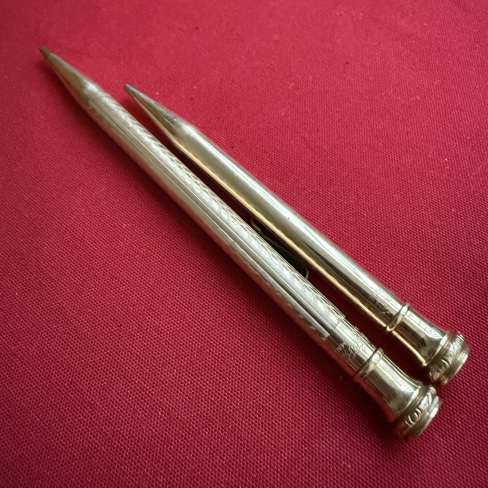 Set Of Two Antique Wahl Eversharp Gold Filled Pencils