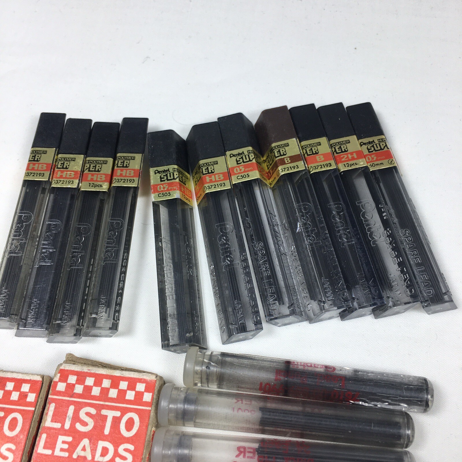 Vintage Mixed Lot Mechanical Pencil LEADs and ERASERS Pentel Listo Wearever