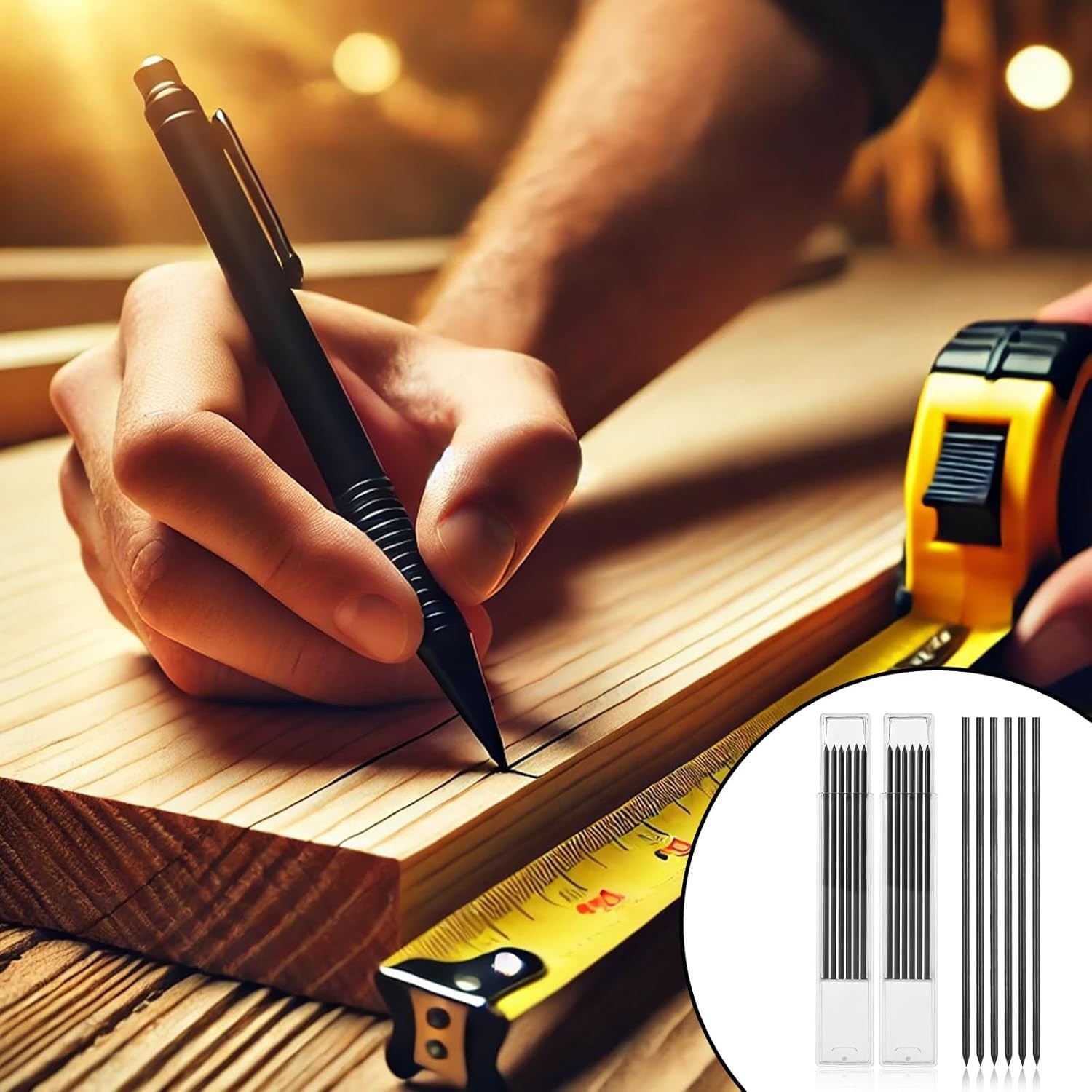 30 Pieces 2.8 Mm Pencil Lead Mechanical Carpenter Pencil Pica Dry Pencil Black