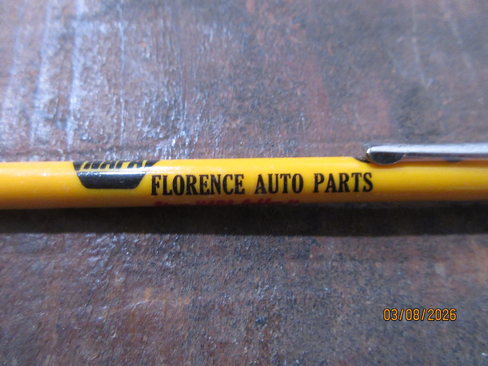 Vintage Florence Auto Parts Store Mechanical Advertising Pencil Napa- Oregon