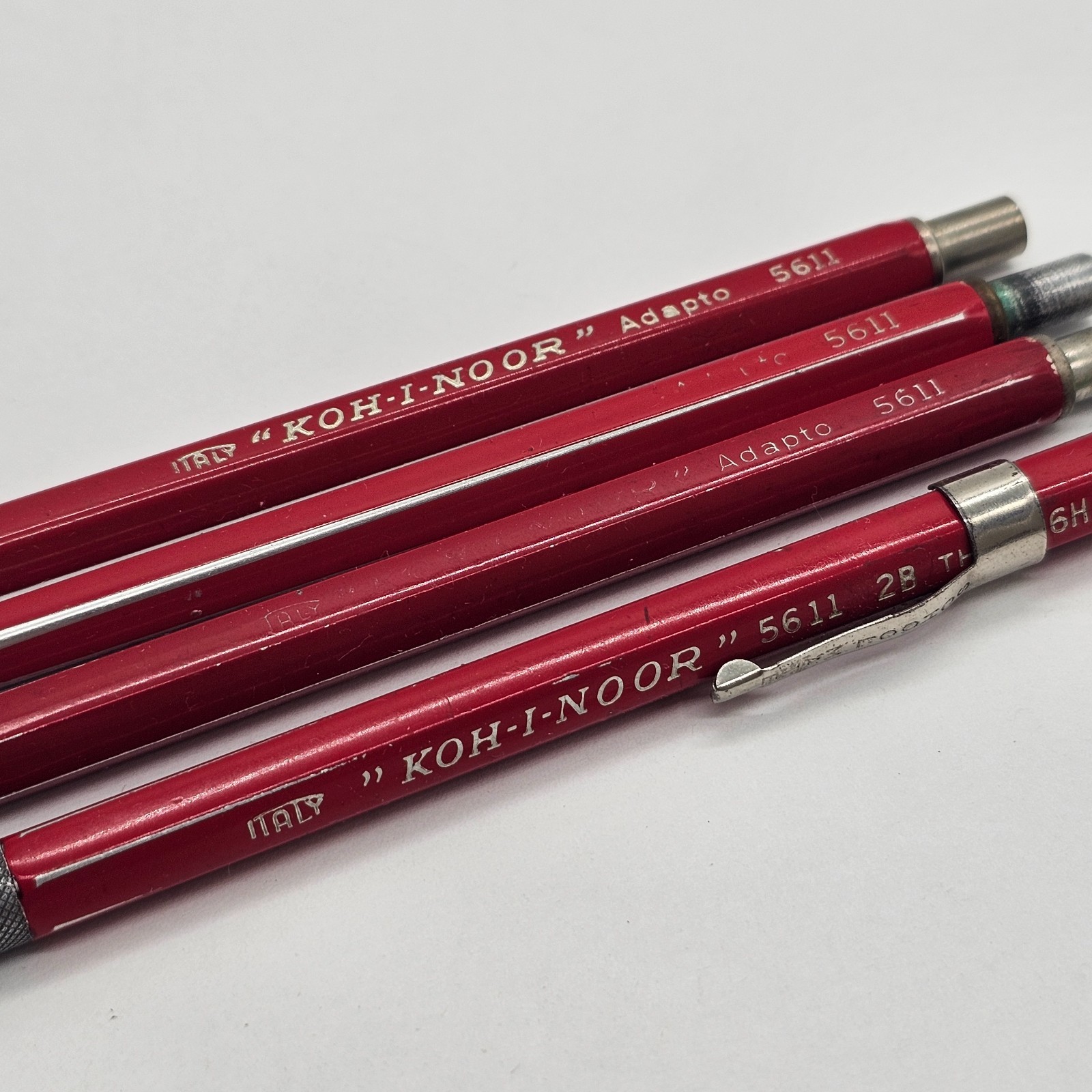 Koh I Noor 5611 Mechanical Lead Pencils Holders 4 Pieces Vintage Drafting