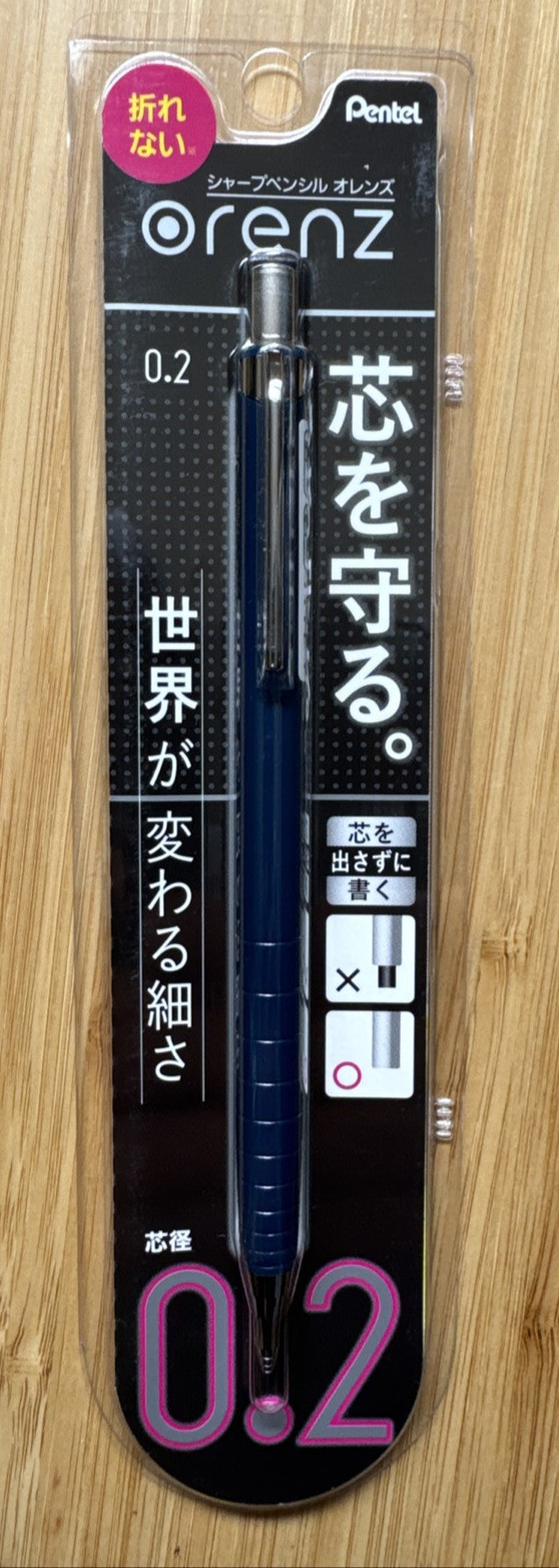 Pentel ORENZ 0.2mm Mechanical Pencil XPP502-C2 Navy Body Color Made In Japan