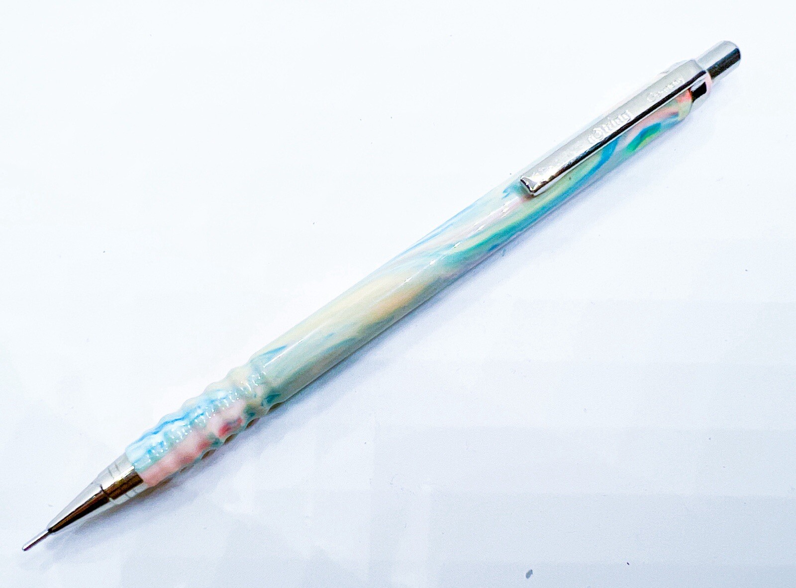 NOS rotring tikky Special Mechanical Pencil Marble Rainbow Color 0.7mm White
