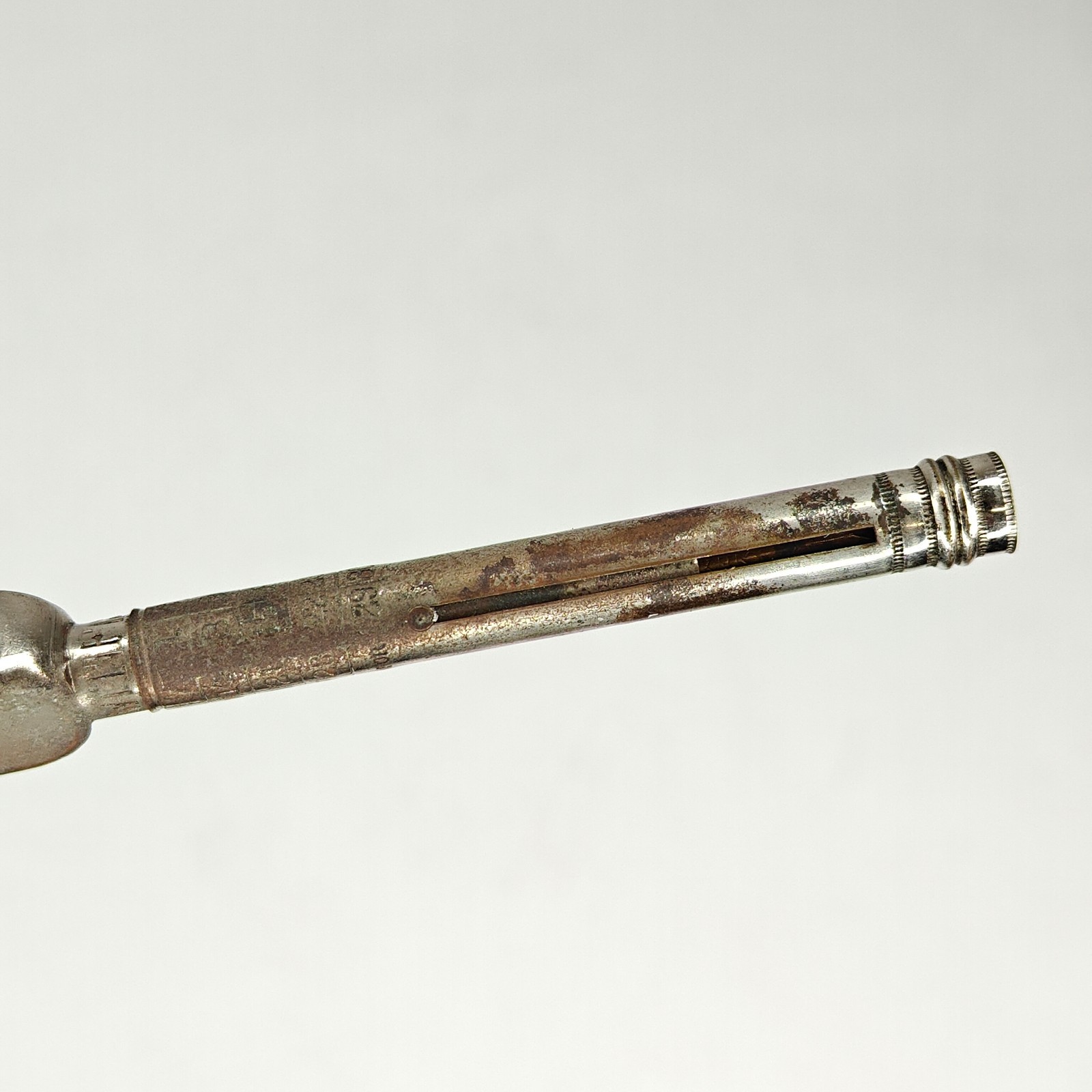 Antique Retractable Dip Fountain Pen Pencil Ink Rubber Stamp Cale Silver