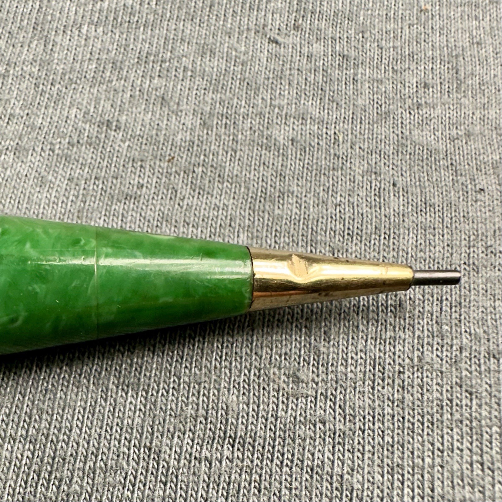 1920s Sheaffer’s Large Jade Green Lifetime Pencil Gold Filled Works Needs Crown