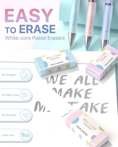 Pastel Mechanical Pencil Set 0.7mm, with HB #2 Lead Refills, Cute 0.7 mm