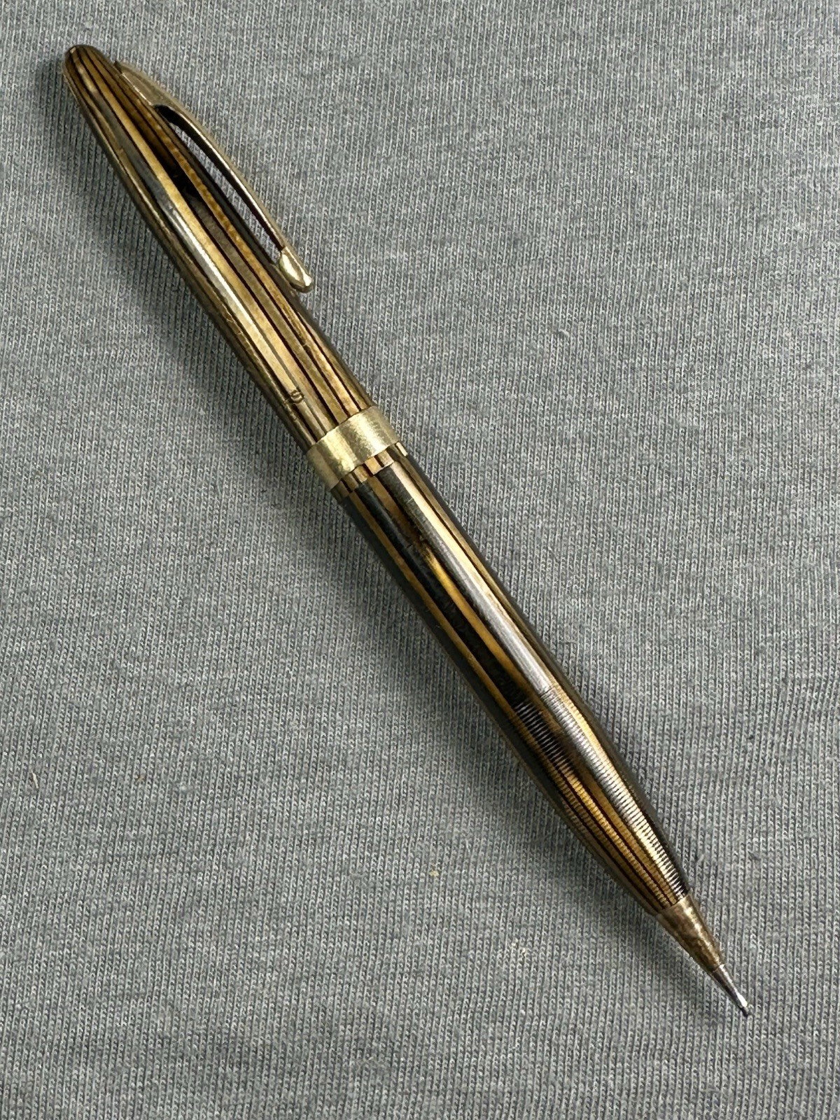 Sheaffer 400 Statesman Pencil Brown & Gold Striated Striped 0.9mm 1940’s USA