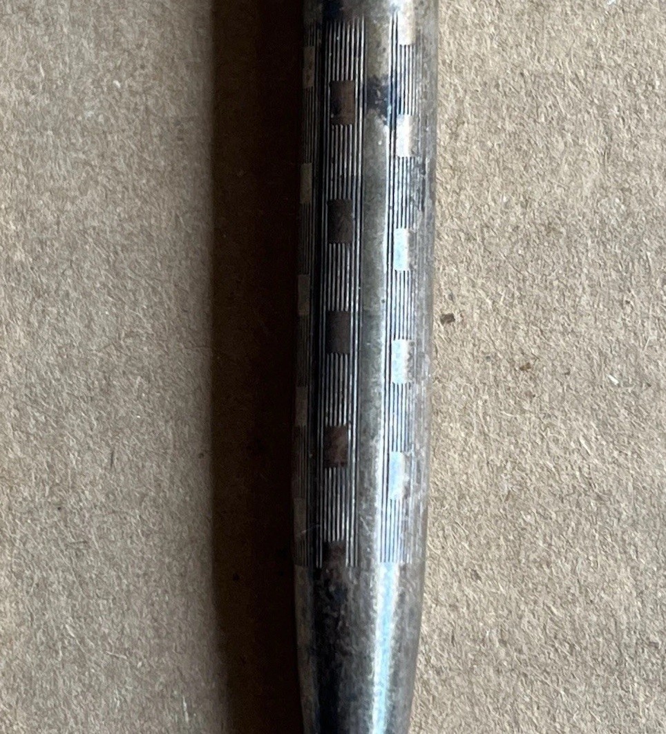 Vintage 1920s Ingersoll Redipoint Rolled Silver Mechanical Pencil Engine Turned