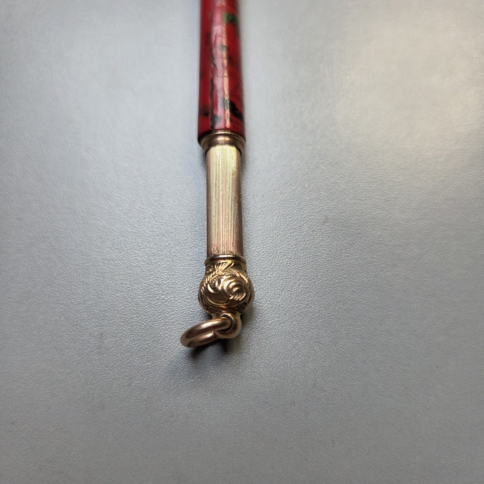 EDWARD TODD & Co. CELLULOID GOLD-FILLED RETRACTABLE MECHANICAL PENCIL CHATELAINE