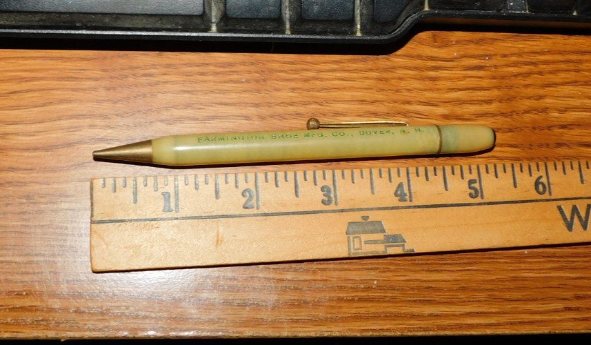 NEAT VINTAGE STAR-RITE MECHANICAL PENCIL FARMINGTON SHOE MFG DOVER N.H. 1913-45?