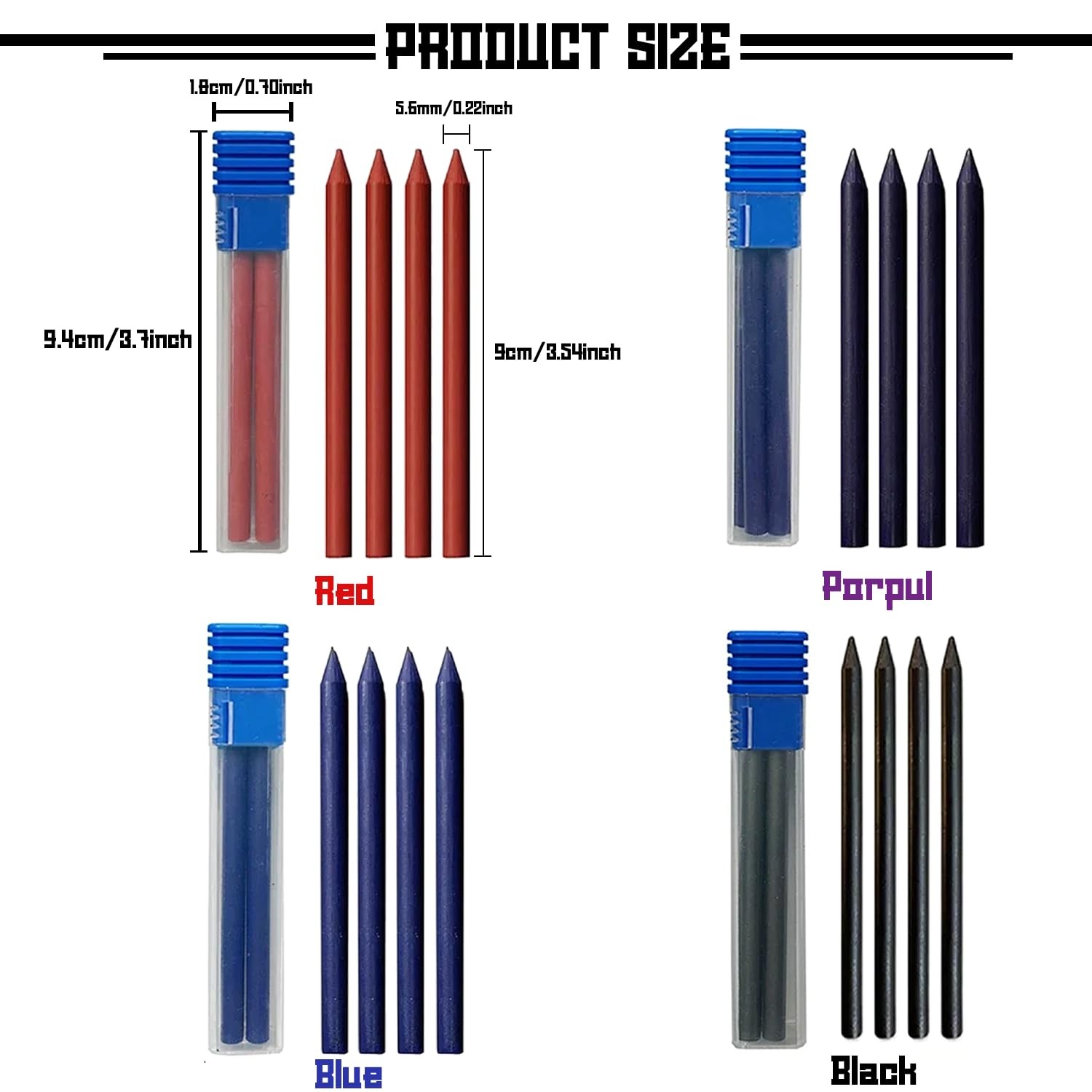 5.6mm Metal Mechanical Pencil Set Clutch Lead Holder 4 Colors Refill Draft