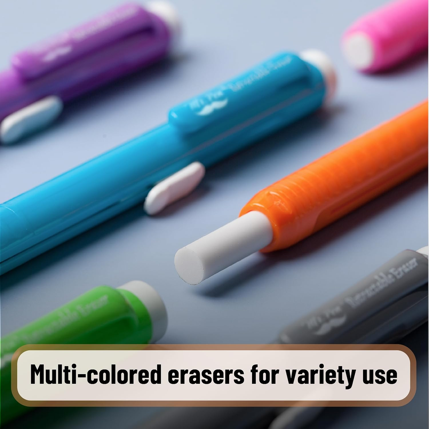 – Retractable Mechanical Eraser Pens, 6 Pack, Vibrant Colors, Latex-Free Precisi