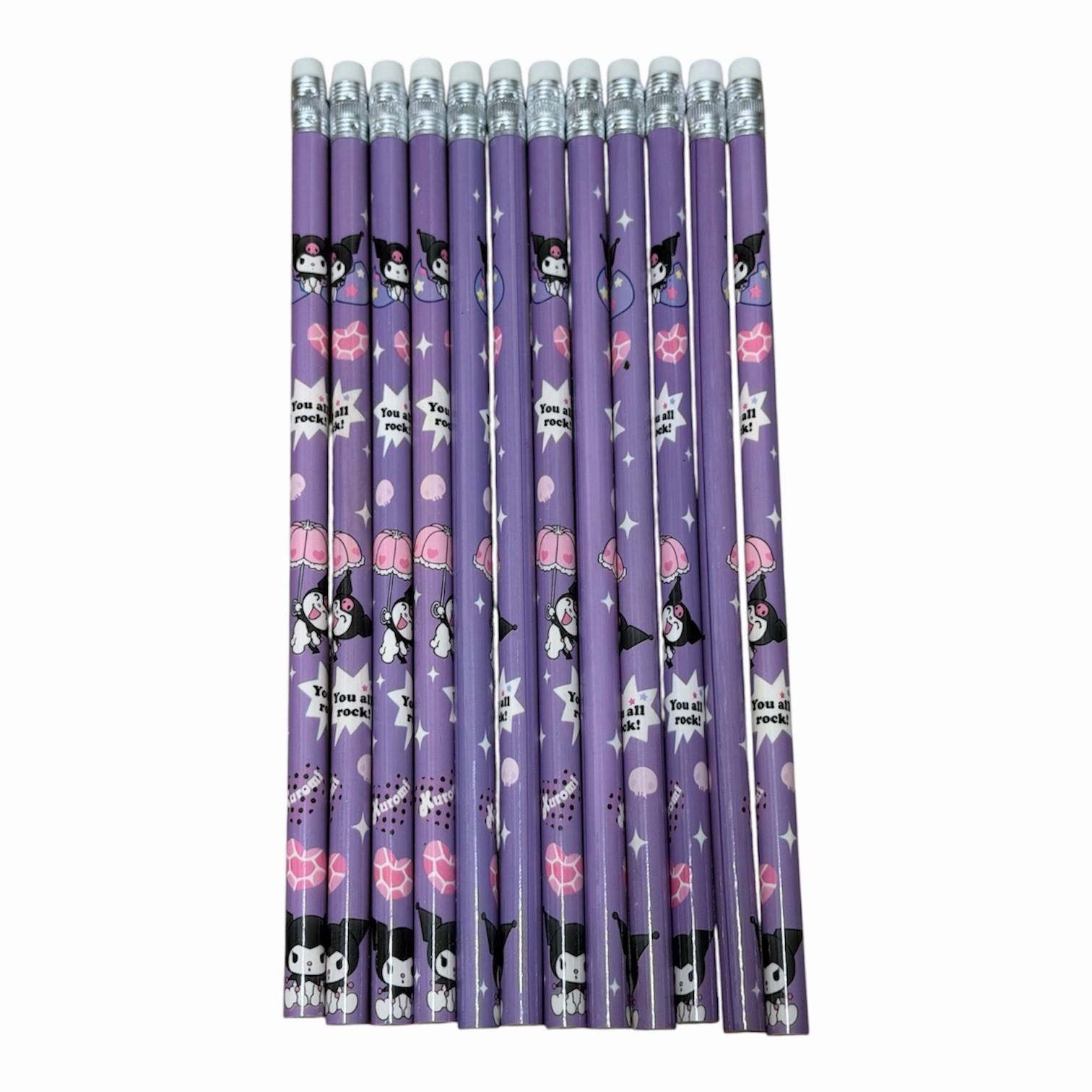 3-Pack Kuromi Character Themed 2B Pencil Set (36 Pencils Total) Cute Stationery