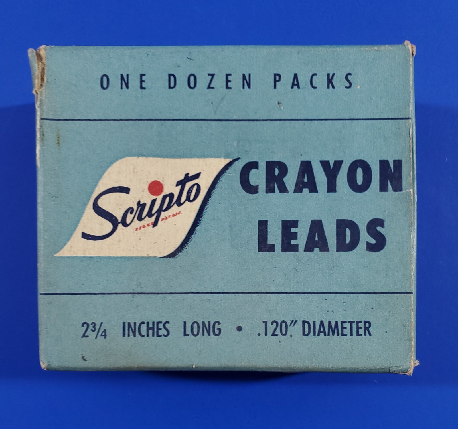 Vintage Scripto Mechanical Pencil Crayon Leads Advertising 12 Boxes RED