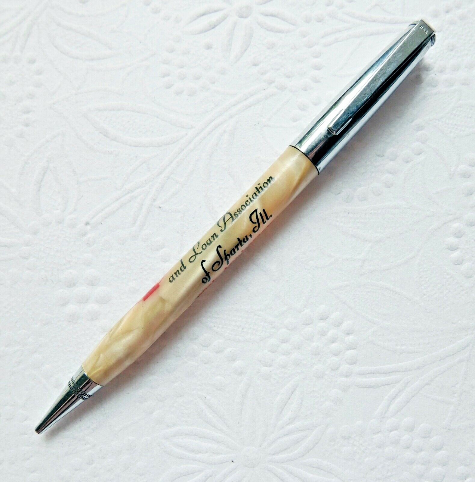 Vintage First Federal Savings & Loan Advertising Mechanical Pencil Sparta, IL.