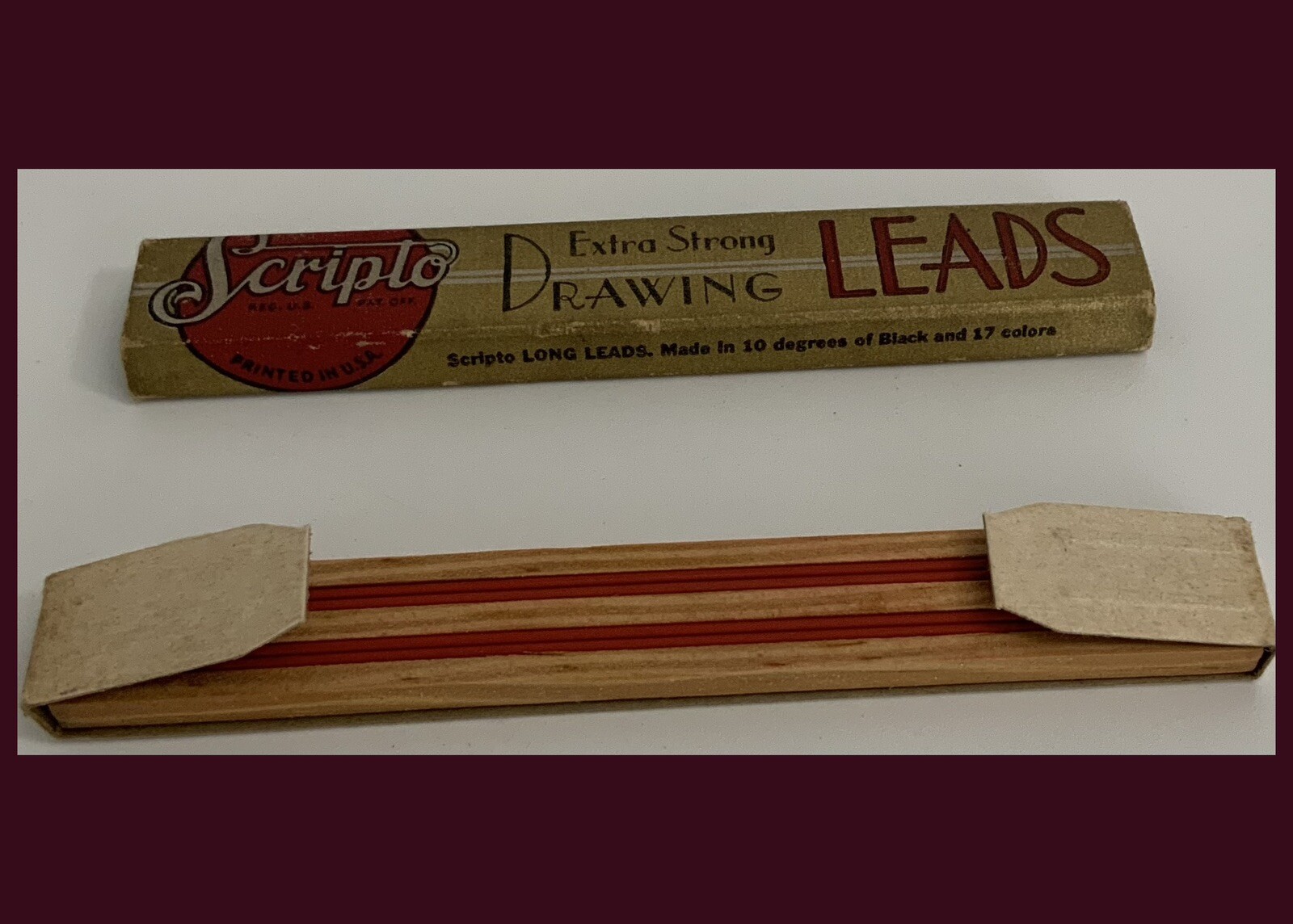 Vtg Scripto Extra Strong Drawing Leads #130/133 Red & Black – 6 Packs Read Desc!