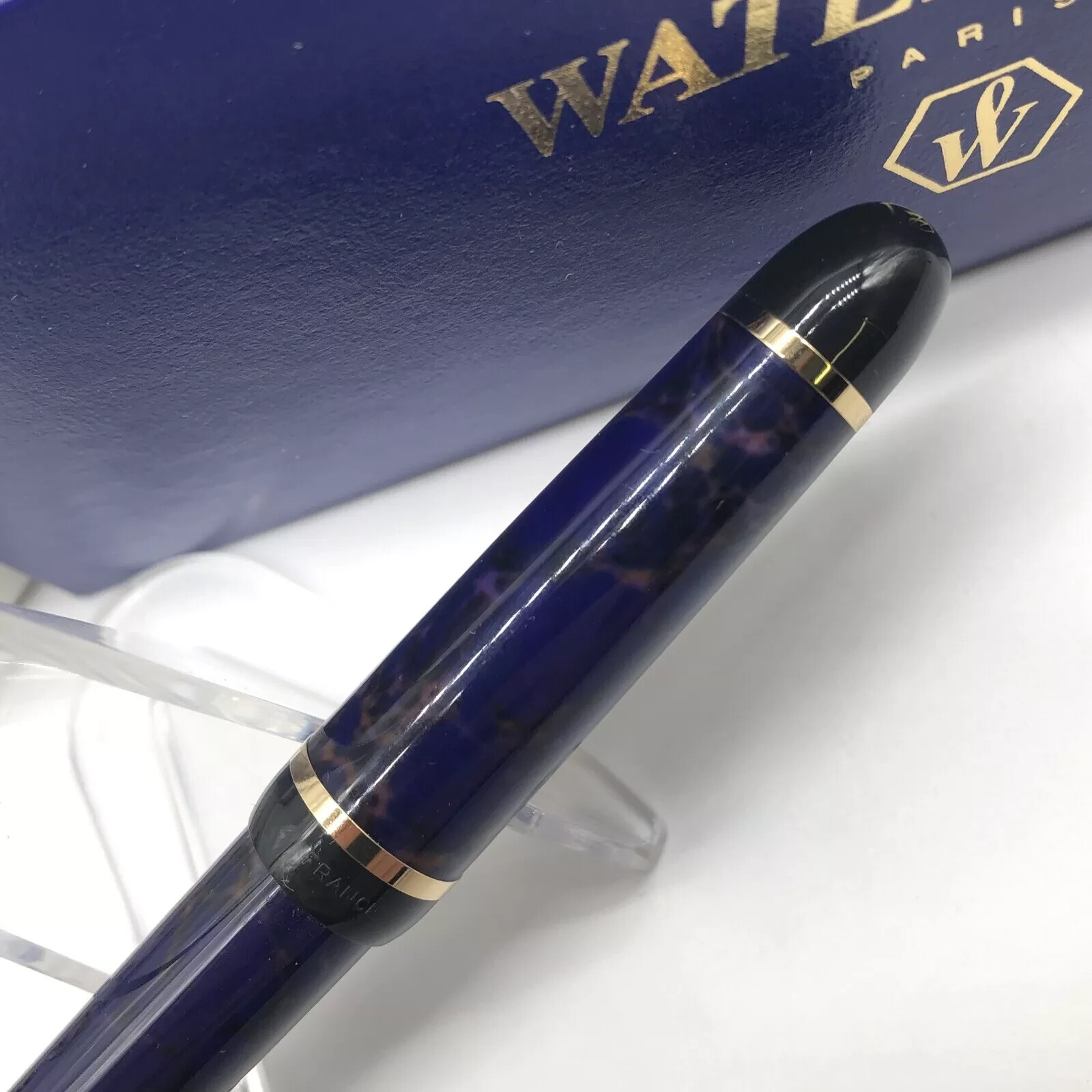Waterman Phileas 0.5 Pencil Blue Marble & Gold Trim New In Original Box 39702