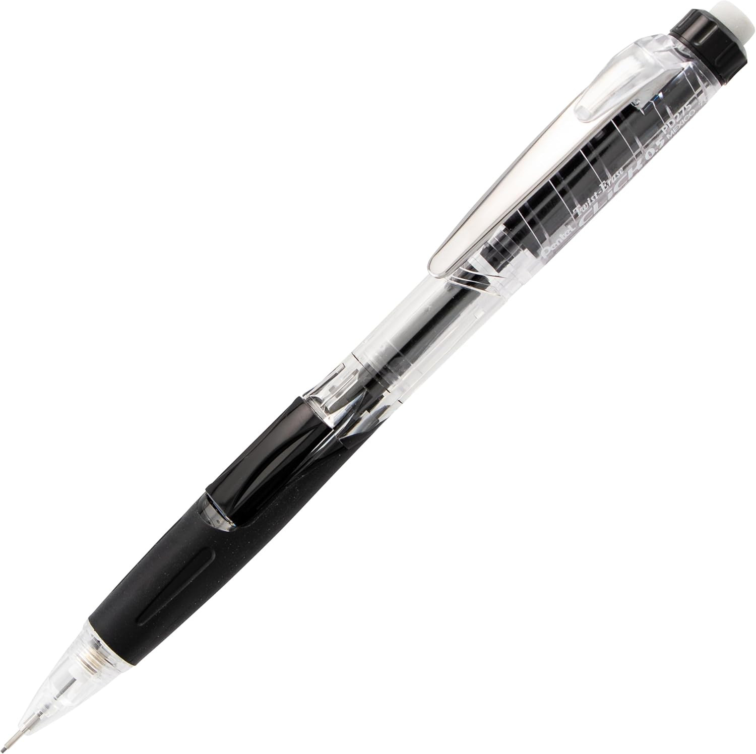 Twist Erase CLICK Mechanical Pencil, Pack of 12, (0.5Mm), Clear Barrel, Black Gr
