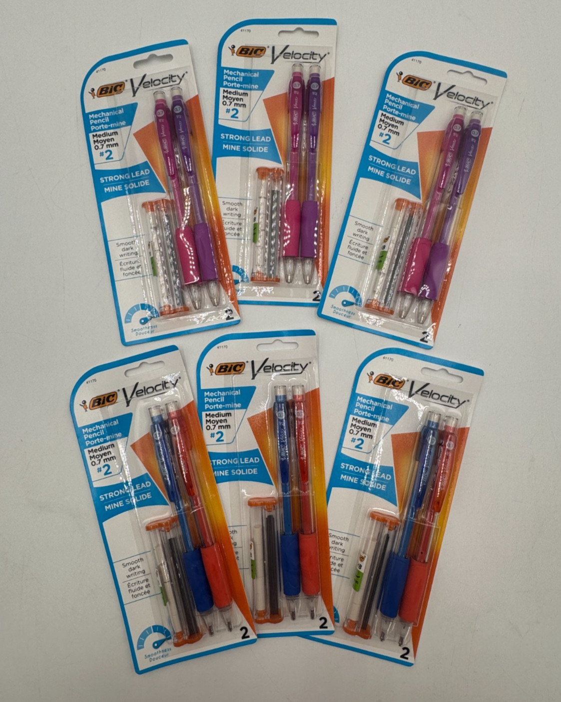BIC Velocity Mechanical Pencil, Medium Point (0.7Mm) 2 Pack, Lot of 6