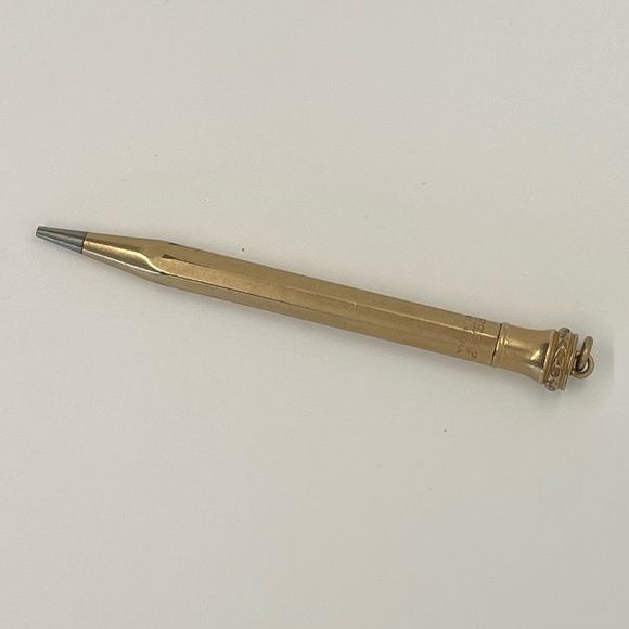 Vintage Wahl Eversharp Yellow Gold Filled Ring-Top Travel Pencil 4″ Art Deco