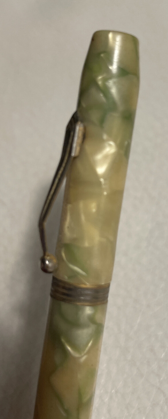 Arnold Mechanical Pencil 1930-1950 Yellow Jade Marbled Celluloid Body