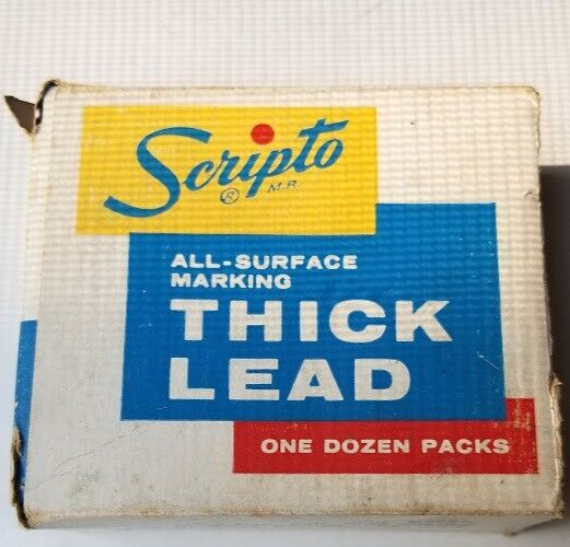 Vintage 12 Packs Scripto G920 All-Surface Thick Green Marking Leads NOS