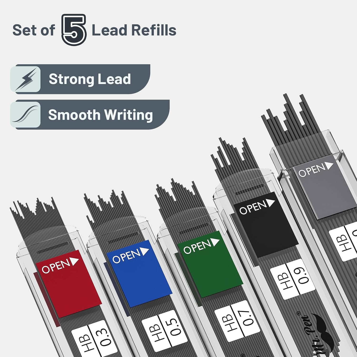 – Art Mechanical Pencil Set, 5 Mechanical Pencils (0.3, 0.5, 0.7 | 0.9, 2.0mm),