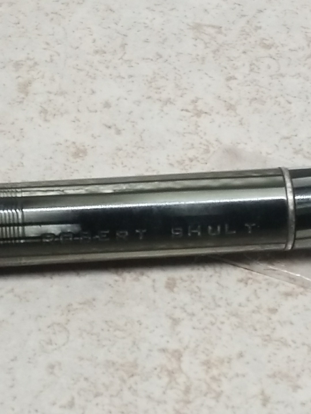 Sheaffer Balance Jr. Green Striated & Chrome 0.9mm Pencil , Monogram READ