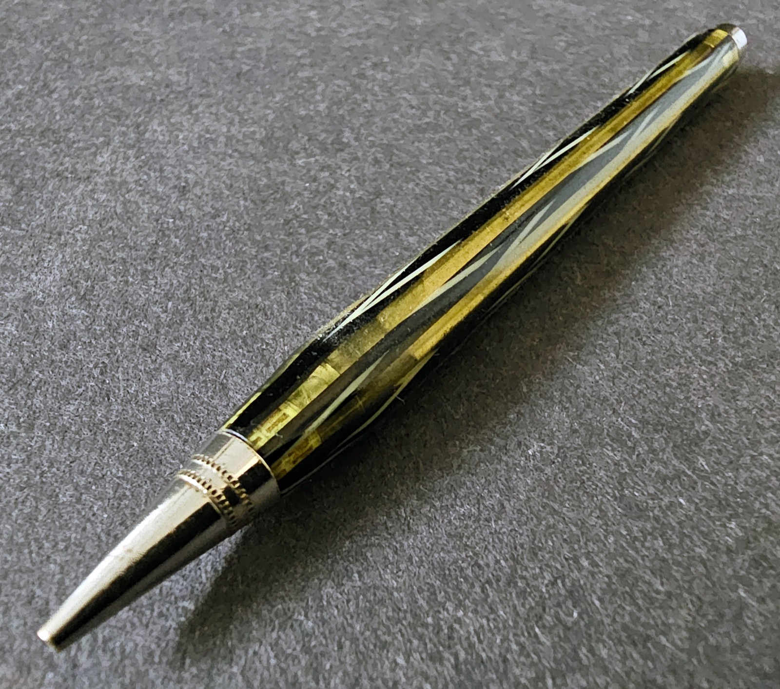 1930’s ONWARD Celluloid Mechanical Pencil Gold & Black Missing Eraser Works Well