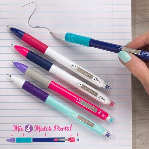Z-Grip Mechanical Pencil, 0.7mm Point Size, HB #2 Graphite, Assorted Bright
