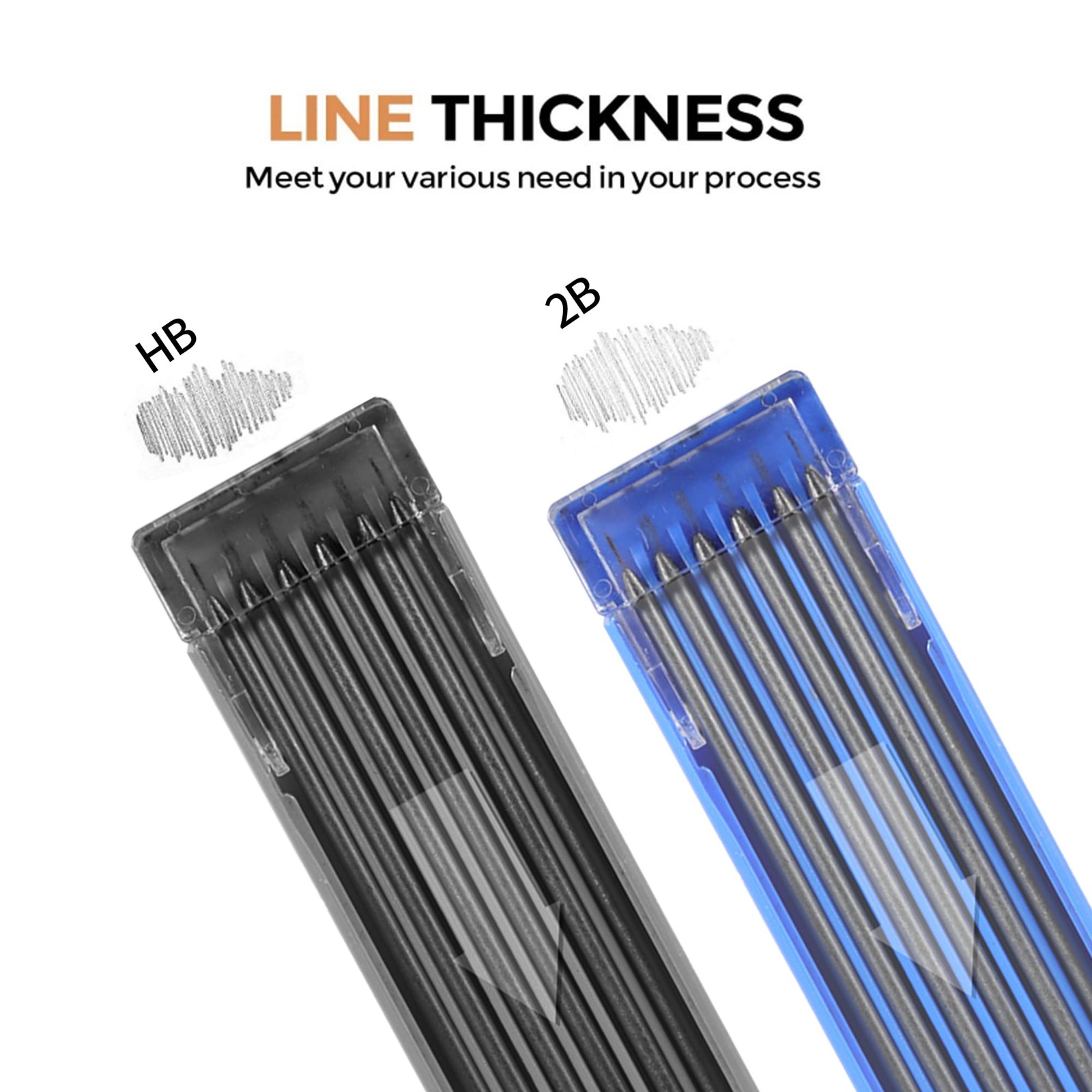 Aitikili 2mm Mechanical Pencil Set, 2 Pieces Artist 5 Piece Black