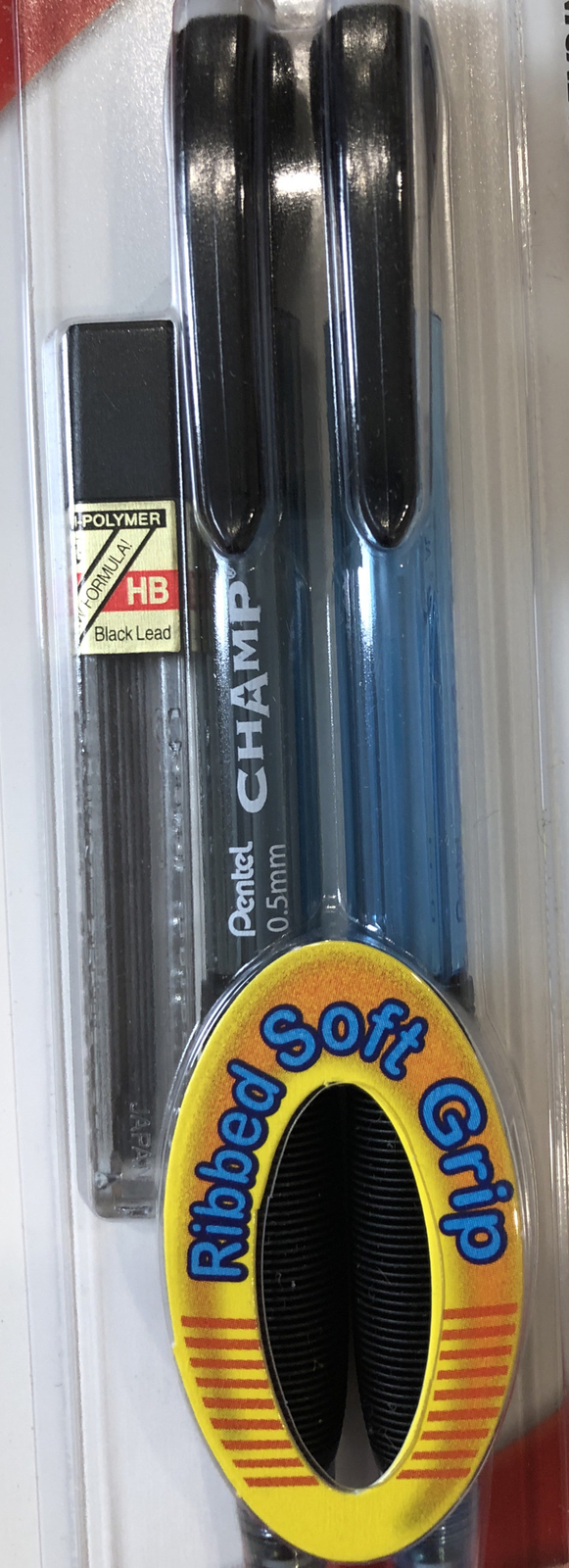 Pentel Champ Mechanical Pencils – Charcoal & Light Blue Barrels 2 Pk .5 mm Lead