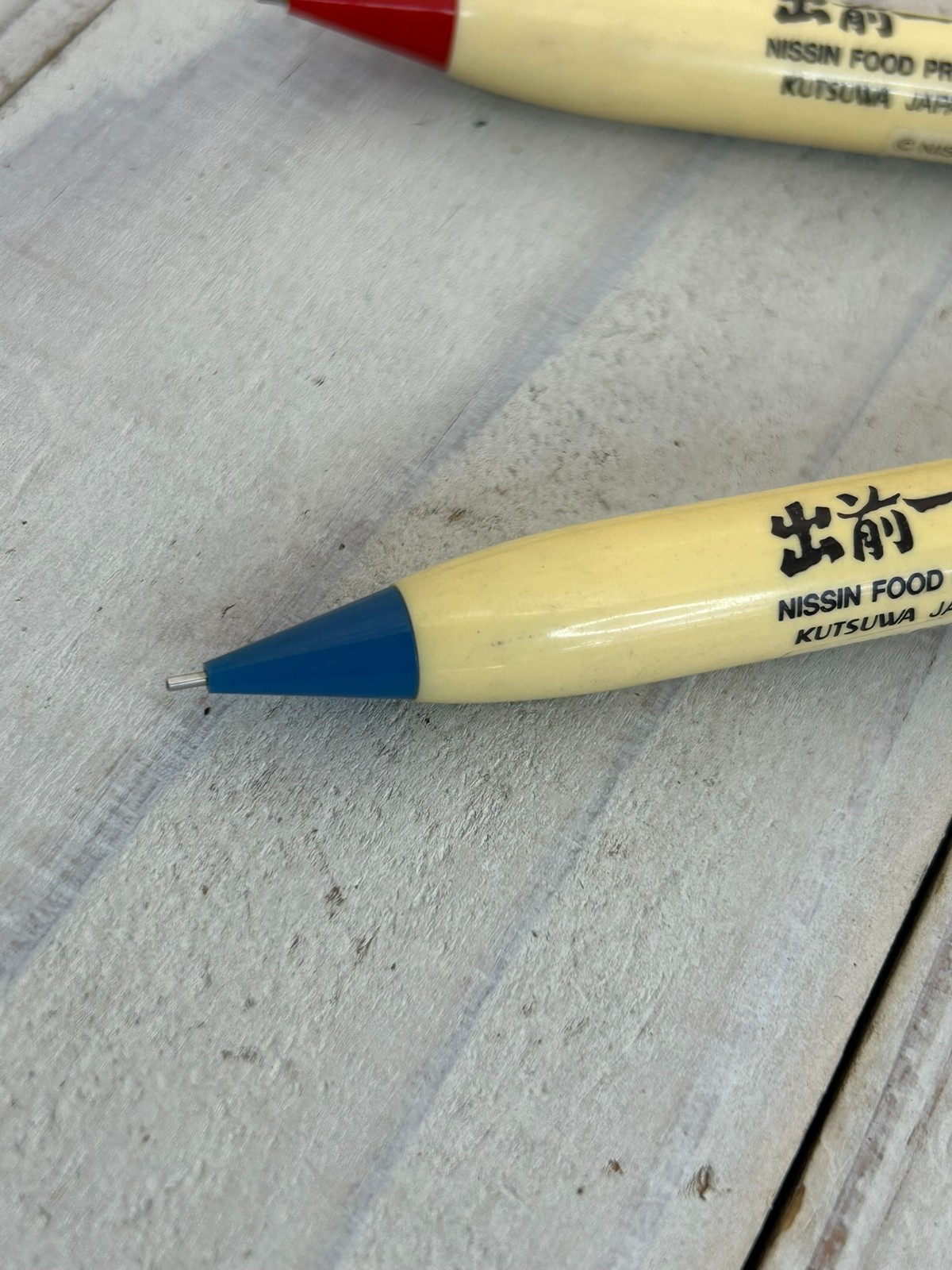 Nissin Demae Itcho Demae Boy Kutsuwa Mechanical Pencils 2pcs Vintage Japan 1970s