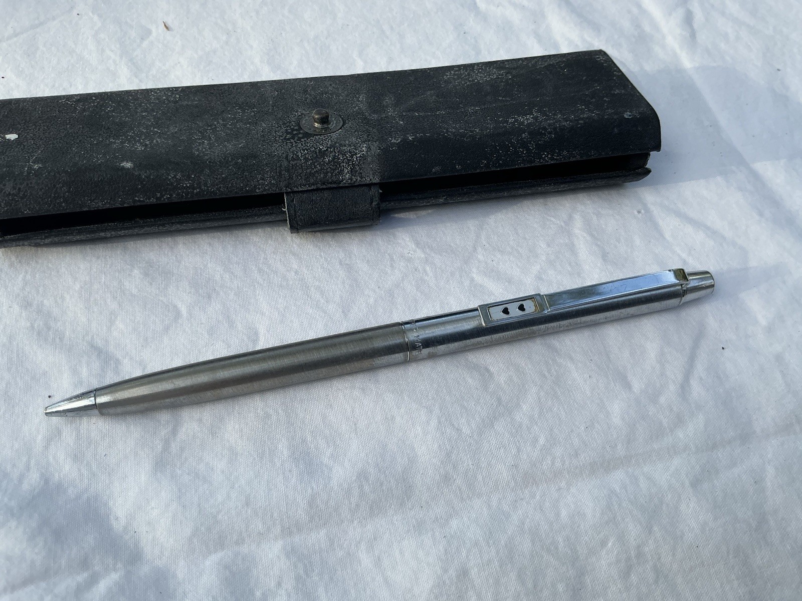 Vintage Paper Mate Mechanical Pencil Brushed Stainless Steel W/case