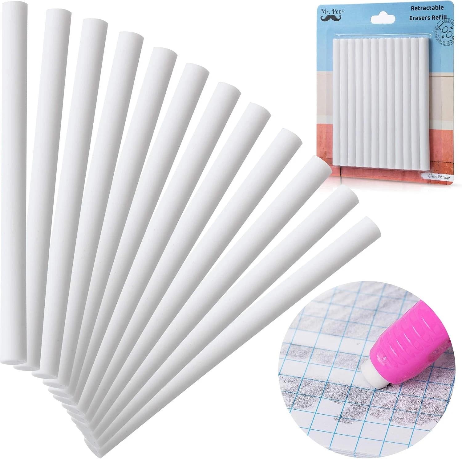 Eraser Refill Pack of 12 – Eraser Pen Refills, Pencil Erasers, Perfect for Back