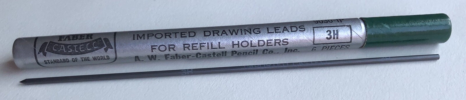 Vintage A. W. Faber Castell Drawing Lead 3H 2mm 6 Pack Tube Germany