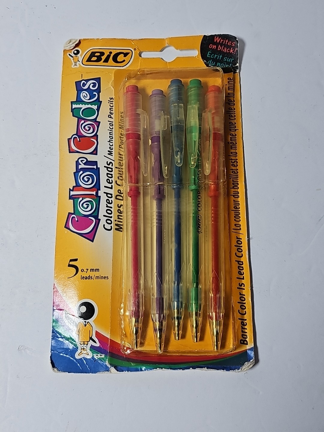 Vintage 2005 BIC Color Codes Mechanical Colored Lead Pencils 0.7mm Pocket Clip