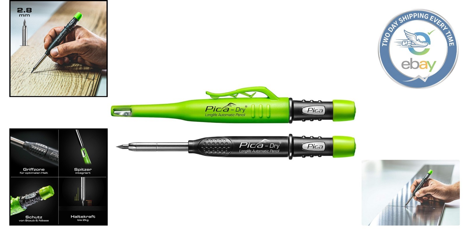 Durable 2B Graphite Mechanical Pencil 3030 – Water-Resistant Green Design