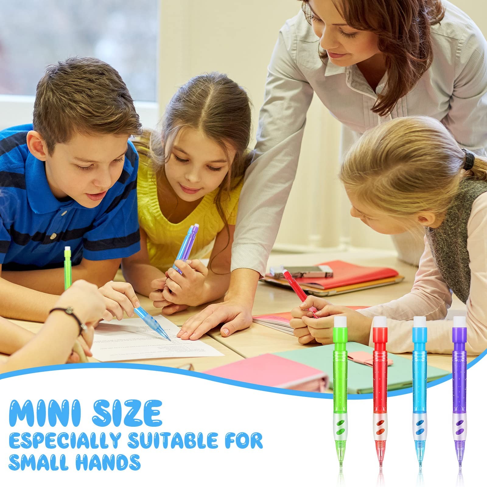 Gersoniel Assorted Mini Mechanical Pencils 0.7 mm Automatic with Red