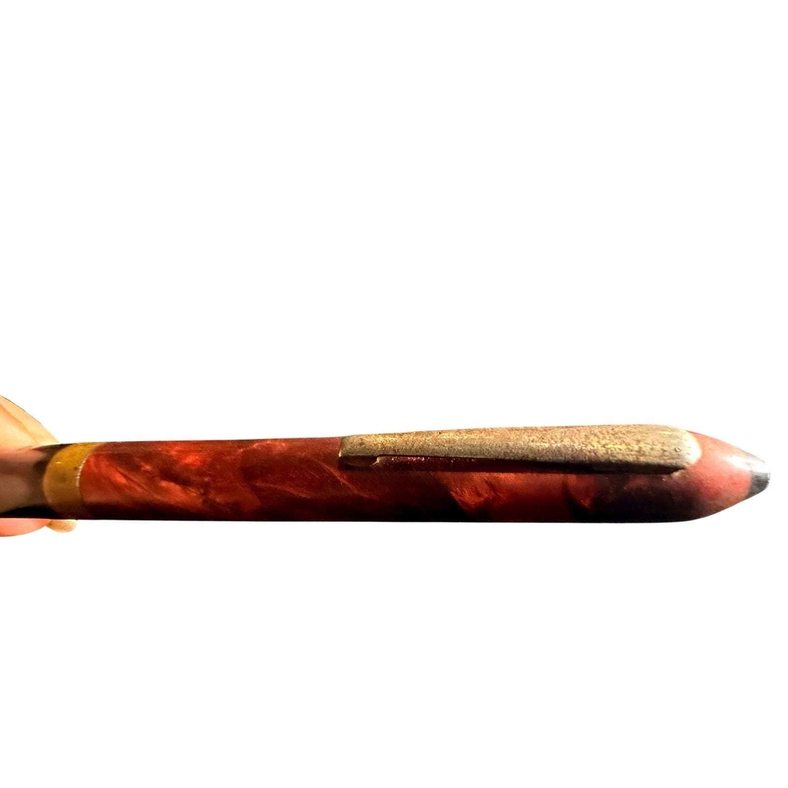Lot 2 Vintage Marbled Celluloid Mechanical Pencils Red Green Art Deco Propelling