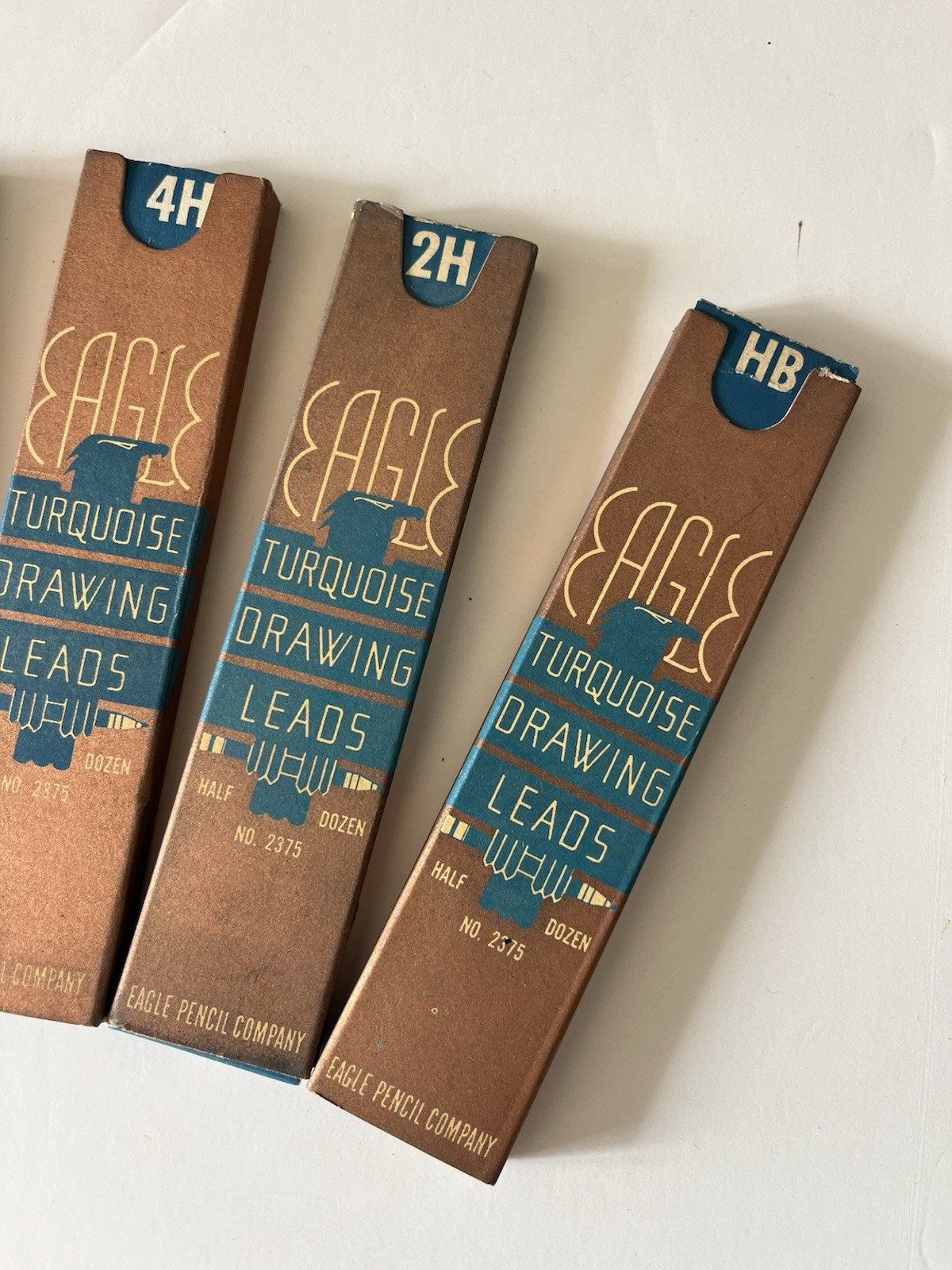 LOT Vintage Eagle Pencil Company Turquoise Drawing Leads Mechanical 4H H 2H HB