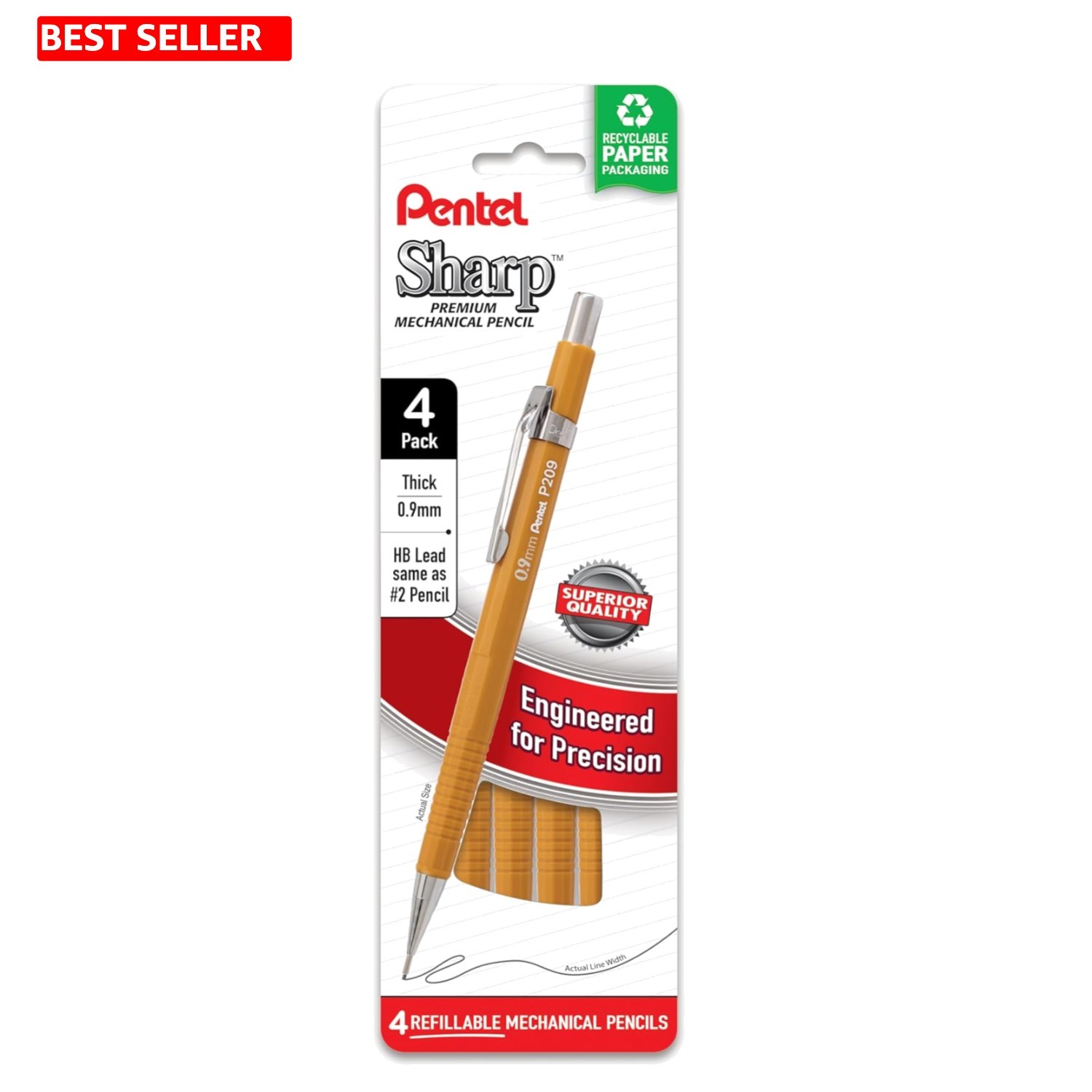 Sharp Mechanical Pencils with 0.9mm Bold Leads – Perfect for Writing & Sketching