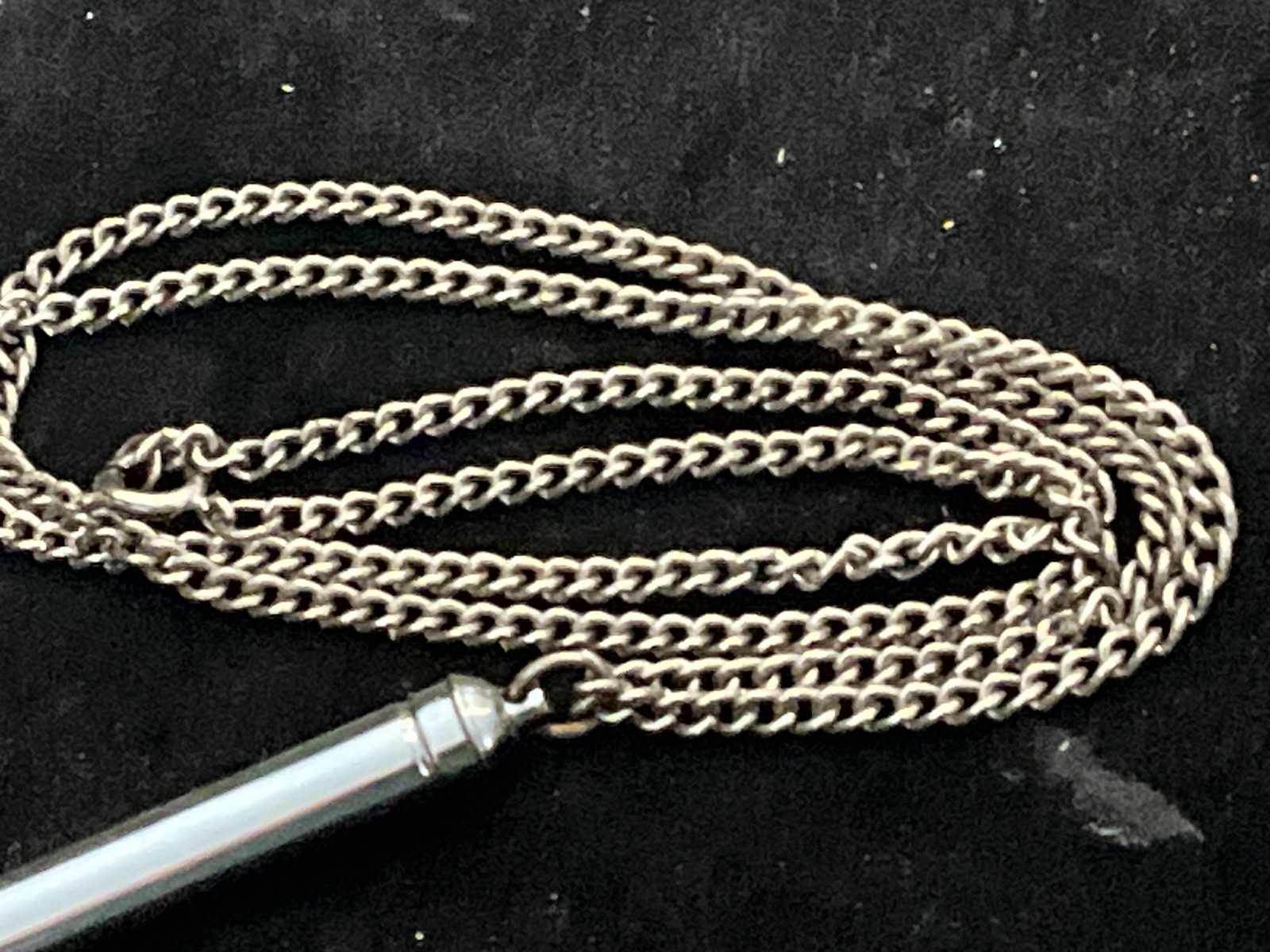Vtg. Silver-plated 22″ Neck Chain + Vtg. Mechanical Pencil/Silver or Nickel Plt.