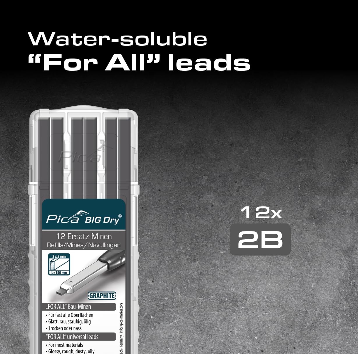 Big Dry Marker Pen Pack of 12 Pencil Refills Black Graphite Only 6030