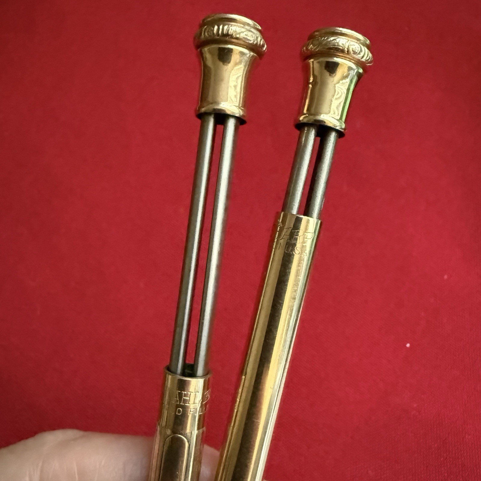 Set Of Two Antique Wahl Eversharp Gold Filled Pencils